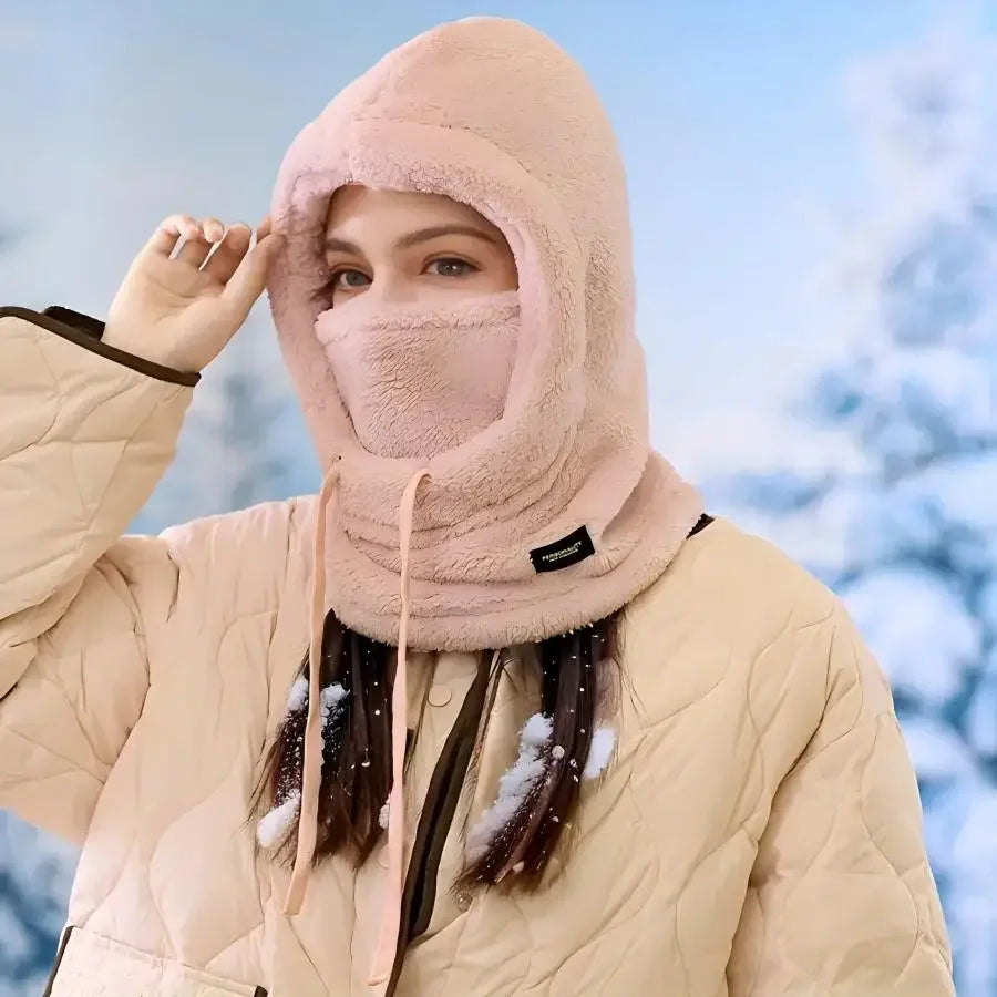 Winter Face Cover Hat with Fleece Sherpa Lining