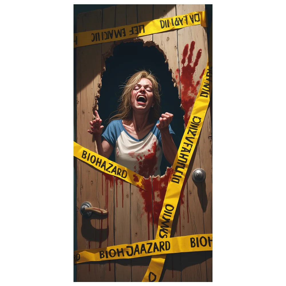 Halloween Door Banner – Scary Moon Night & Cemetery Scene