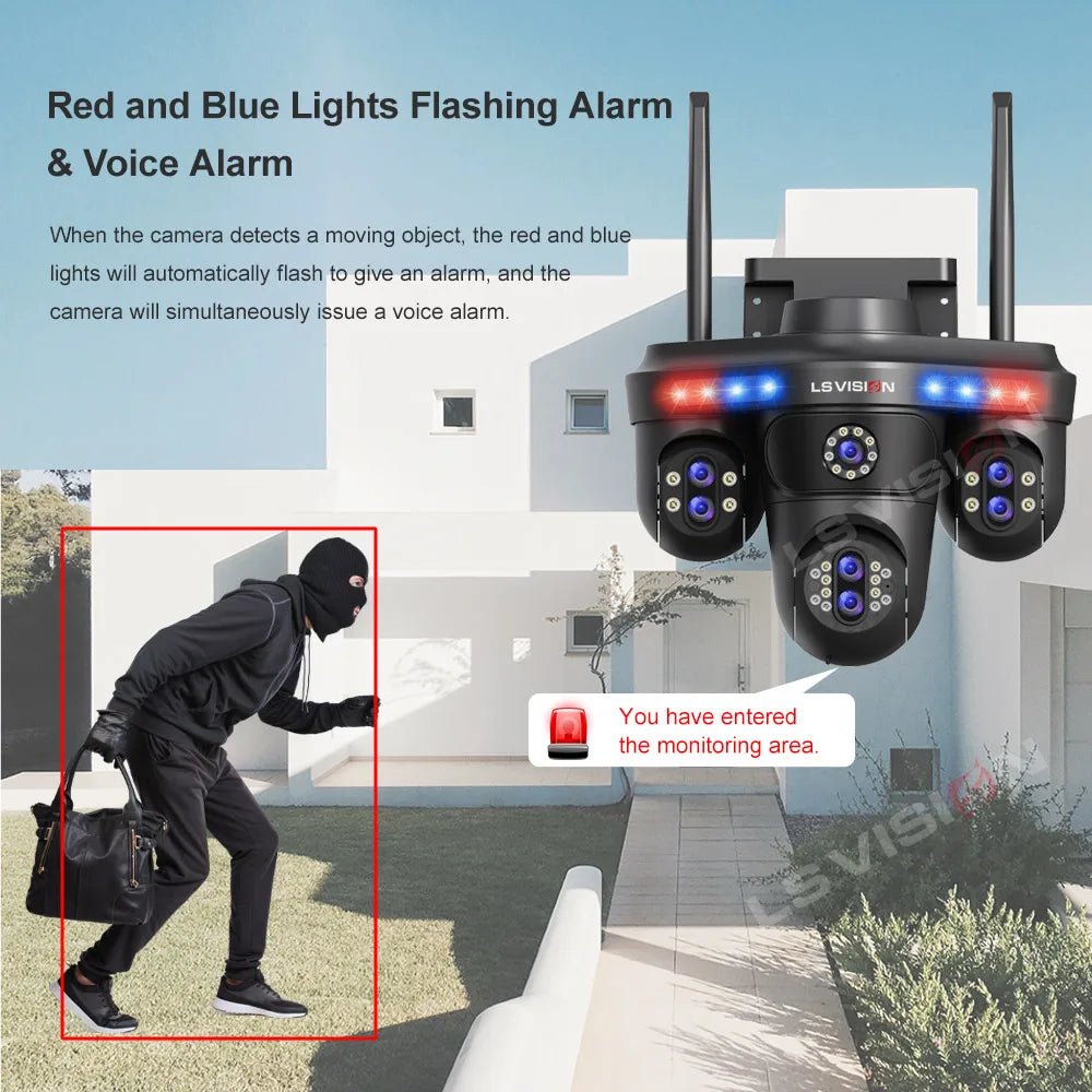 3/4 Screen WiFi PTZ Camera | 10X Zoom | AI Auto Tracking | Outdoor IP66 CCTV