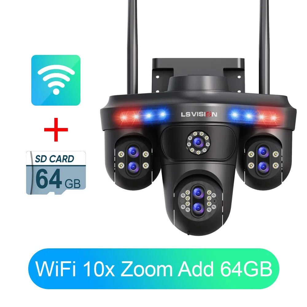 3/4 Screen WiFi PTZ Camera | 10X Zoom | AI Auto Tracking | Outdoor IP66 CCTV