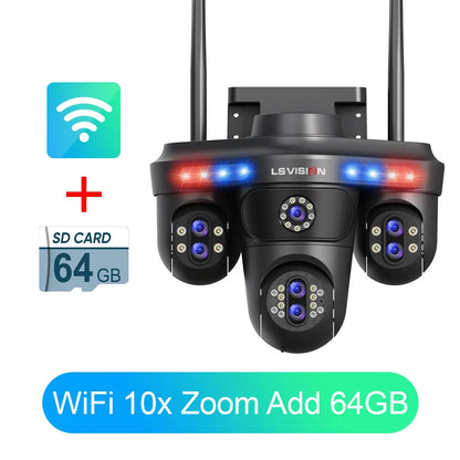 3/4 Screen WiFi PTZ Camera | 10X Zoom | AI Auto Tracking | Outdoor IP66 CCTV