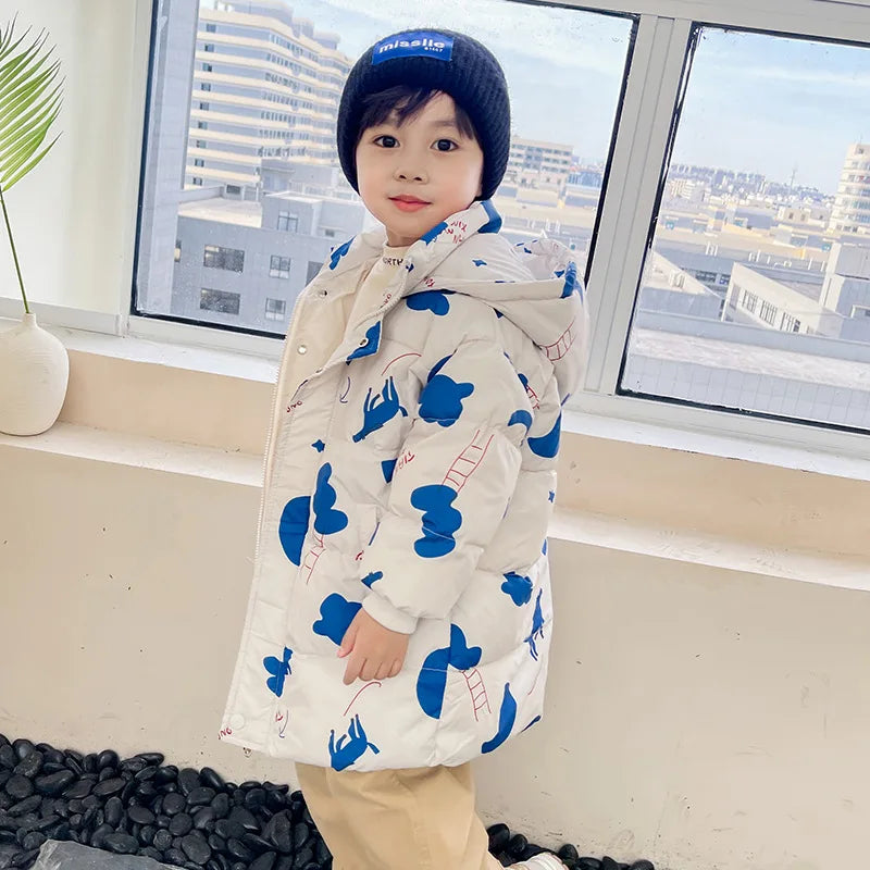 Kids’ Hooded Down Jacket – Warm & Windproof