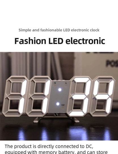 3D LED Digital Clock – Stylish, Multifunctional Wall Timepiece with USB Power