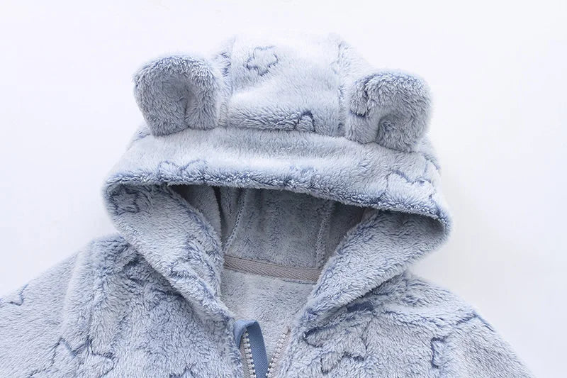 Soft Flannel Baby Romper – 0–12M Warmth