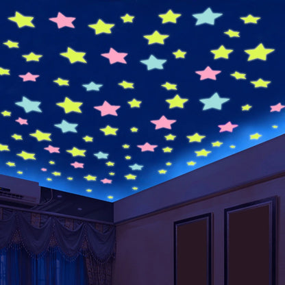 Glow-in-the-Dark PVC Star Stickers: Magical Wall Art for Kids' Rooms