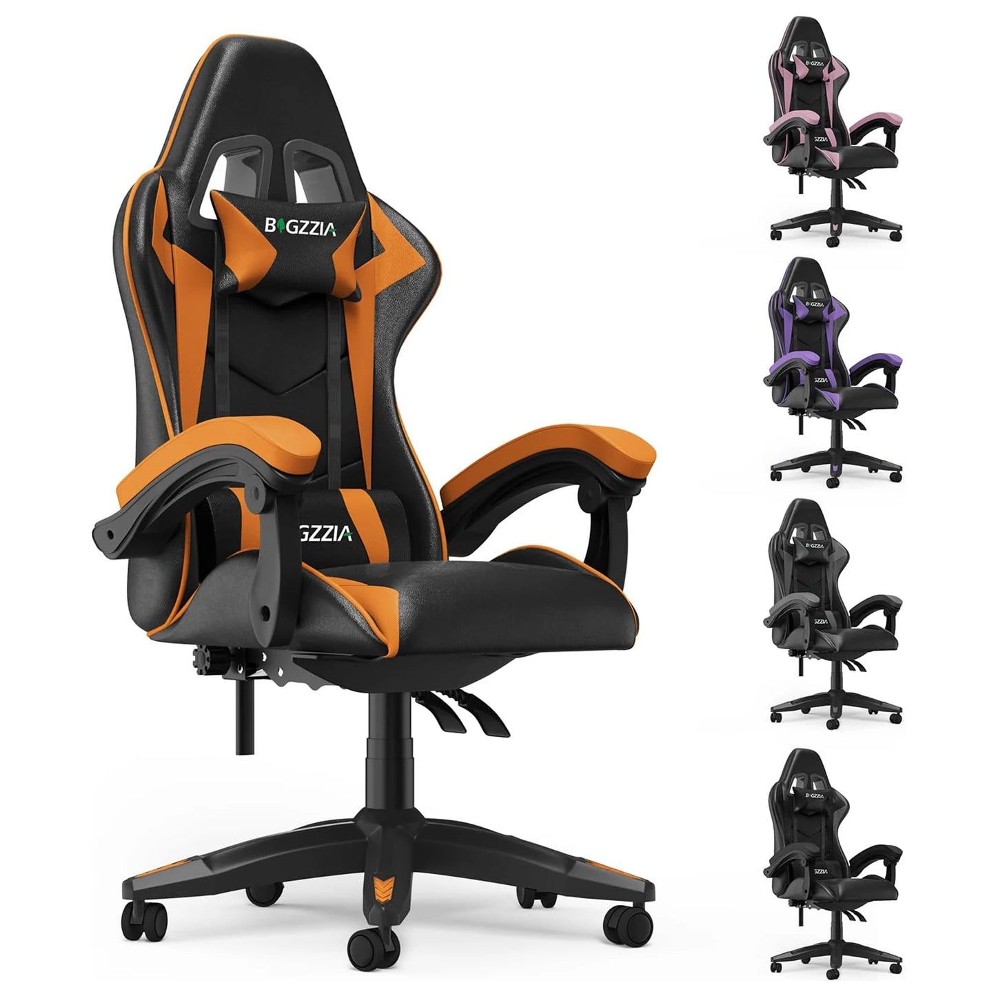 Ergonomic Gaming & Office Chair: PU Leather with Headrest & Lumbar Support