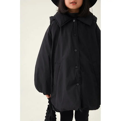 Girls’ Winter Quilted Jacket – Reversible, Korean Style