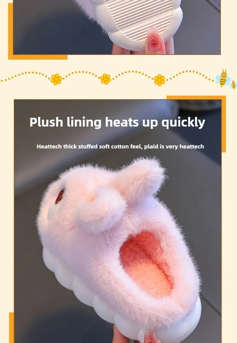 Warm Fluffy Rabbit Slippers for Boys & Girls