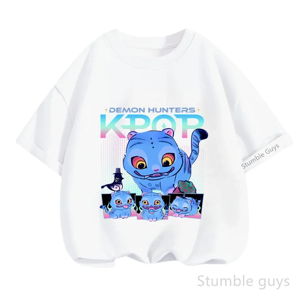 Kpop Demon Hunters Anime T-Shirt – Cool Short Sleeve for Children
