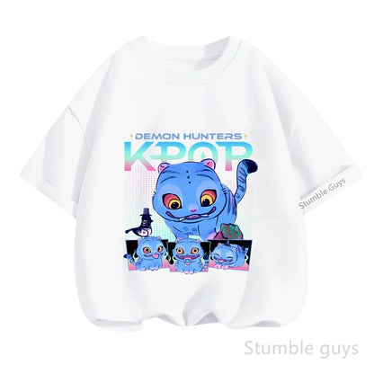 Kpop Demon Hunters Anime T-Shirt – Cool Short Sleeve for Children
