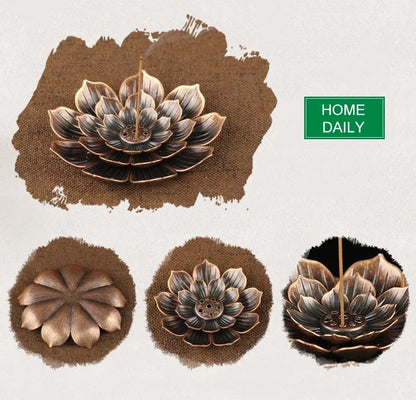 Lotus Alloy Incense Burner: Elevate Your Space with Serenity and Style