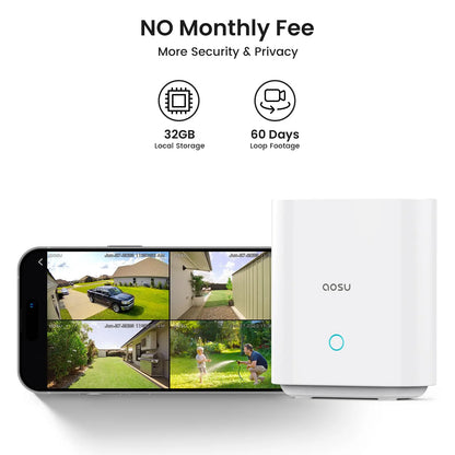 Solar 3MP 360° PTZ WiFi Camera Set | 4 Cams + Base | Smart Surveillance