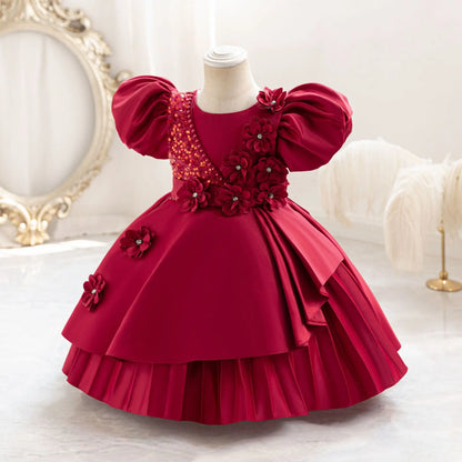 Cute Kids Formal Red Dress – Birthday & Events