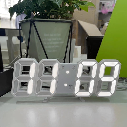 3D LED Digital Clock – Stylish, Multifunctional Wall Timepiece with USB Power