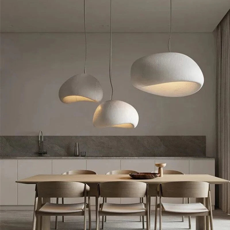 Nordic Wabi Sabi Pendant Lamp: Modern LED Chandelier for Dining & Living Spaces