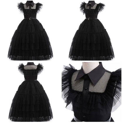 Girls' Wednesday Addams Costume: Spooky Elegance for Halloween & Beyond