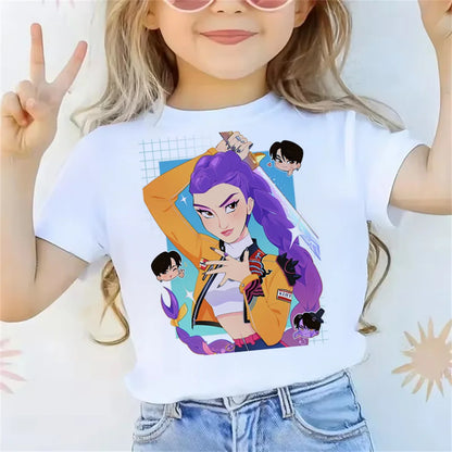 Trendy 2025 Kpop Demon Hunters Tee – Graphic Top for Boys & Girls