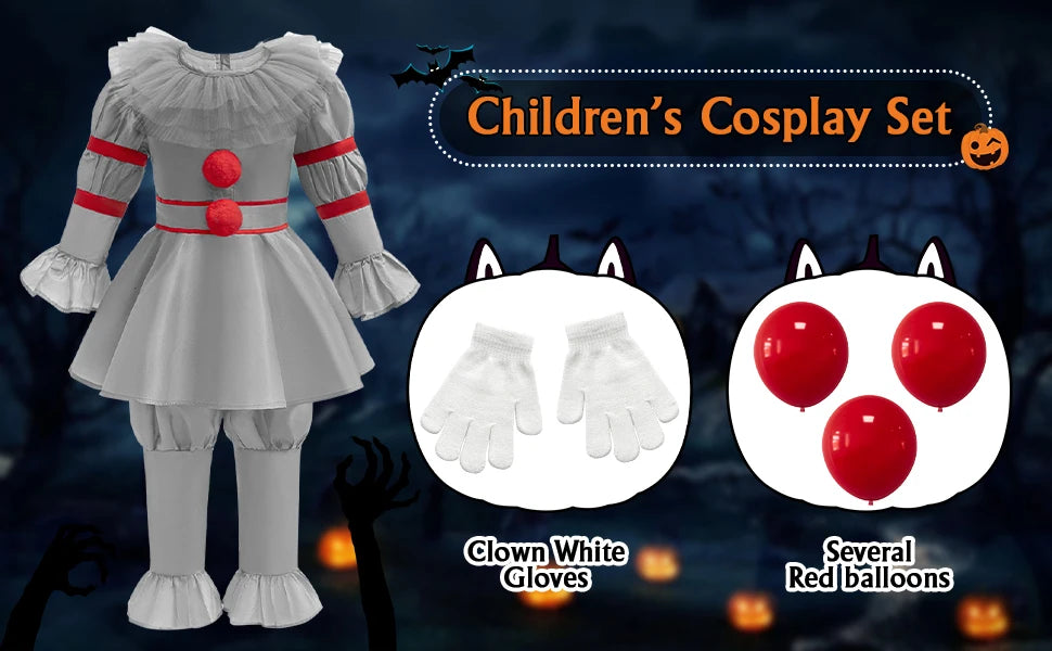 Children’s Horror Clown Cosplay – IT Movie Inspired Costume Set