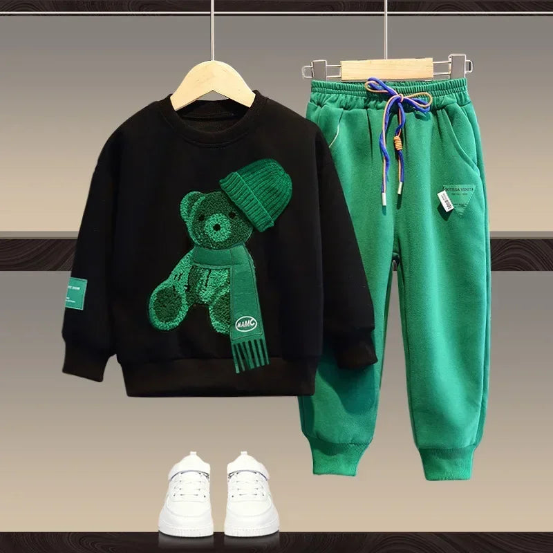 Cartoon Bear Tracksuit: Cozy & Cute for Kids