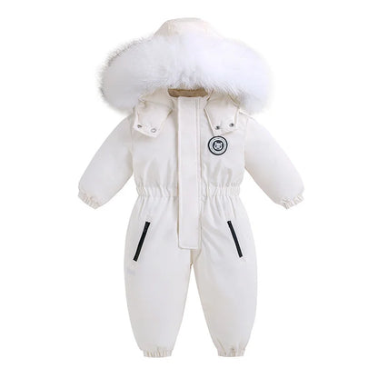 Baby Winter Overalls – Hooded Ski Suit for Cold Weather