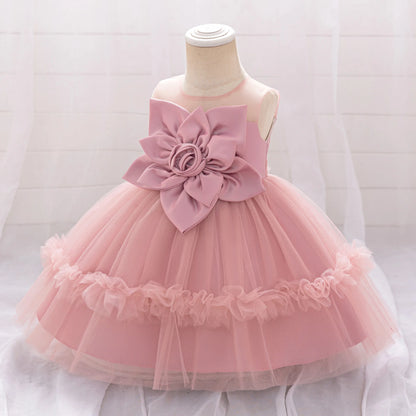 1st Birthday Fluffy Princess Dress for Girls