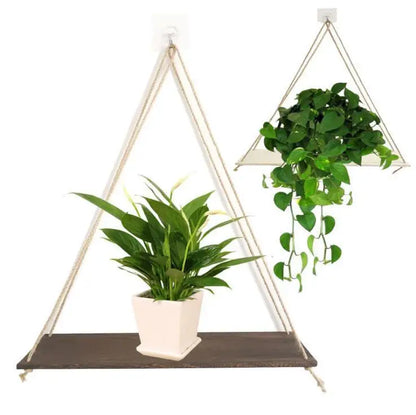 Chic Wooden Wall Hanging Rack for Floral Displays