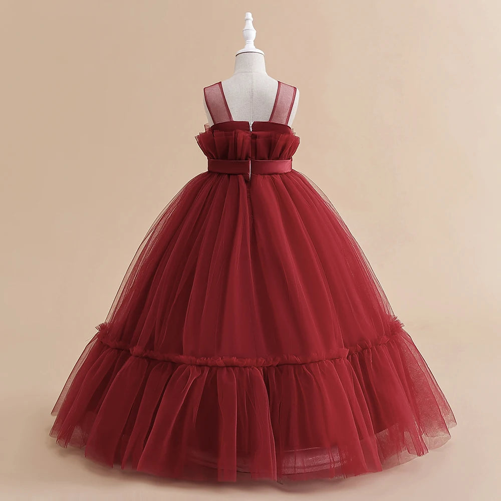 Girls Party Dress – White Tulle Wedding Gown