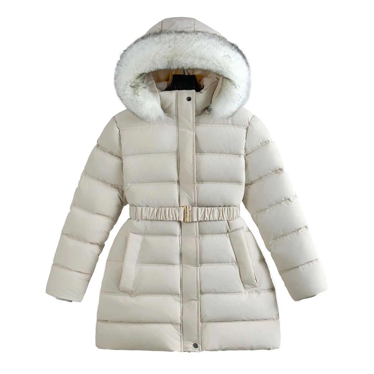 Girls’ Hooded Winter Jacket – Long Style, Warm & Fashionable