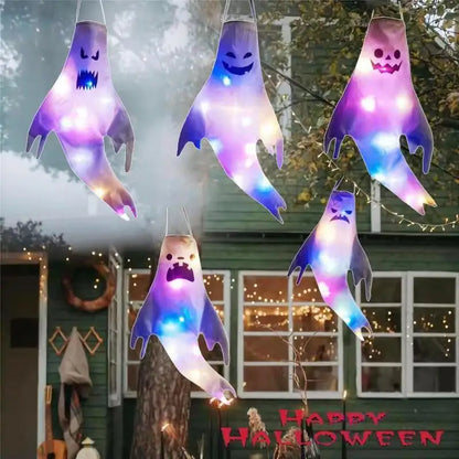 Glowing LED Ghost: Spooky Hanging Lamp for Halloween 2024