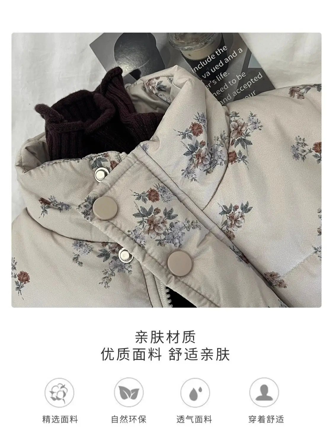 Winter Coat for Baby Girls – Thicken Floral Parka