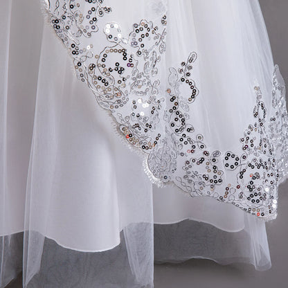 Girls Elegant Lace Wedding & Party Princess Dress