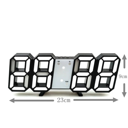 3D LED Digital Clock – Stylish, Multifunctional Wall Timepiece with USB Power