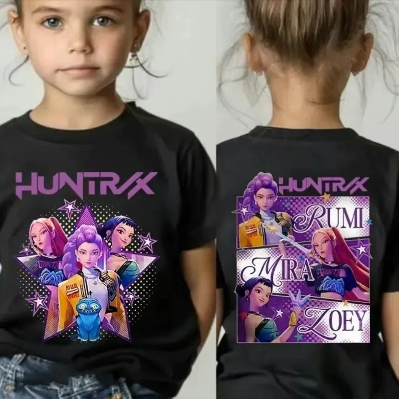 Cute Kpop Demon Hunters Shirt – Summer Short Sleeve for Boys & Girls