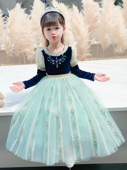 Girls’ Performance & Wedding Dress – Color Block Bow