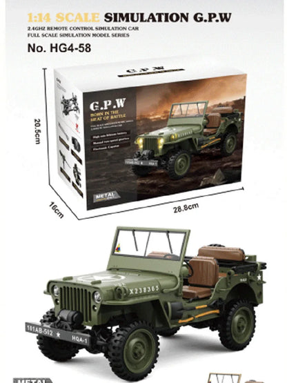1:14 RC Military Car – HG4-58 4WD Electric Off-Road Model