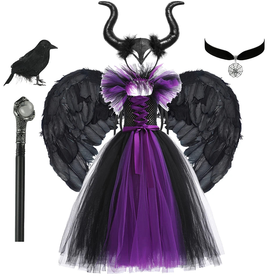 Luxury Halloween Costume – Girls Evil Role Dress