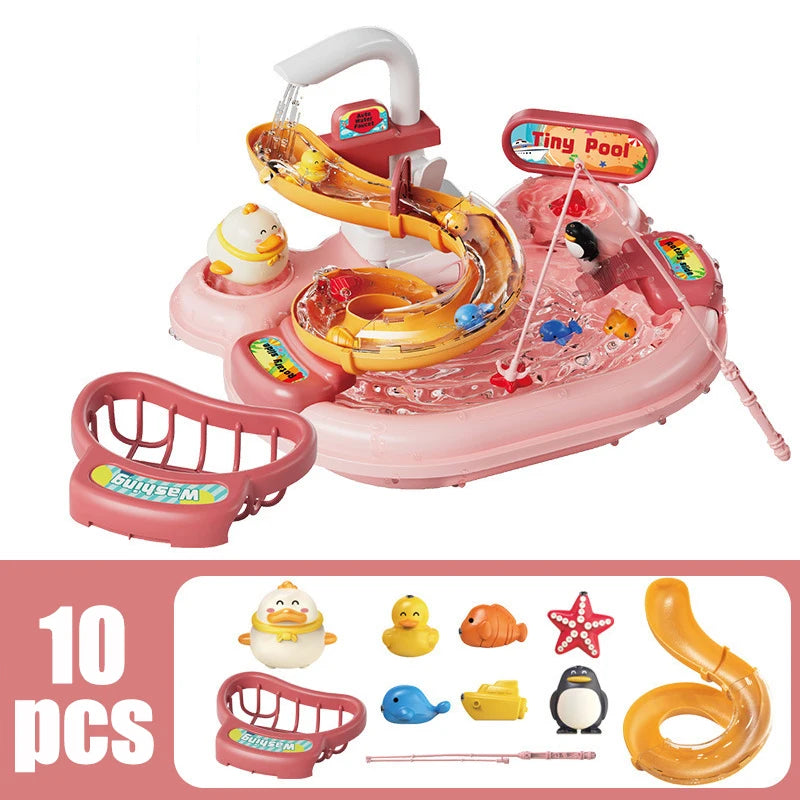 2-in-1 Dishwashing & Fishing Toy Set – Interactive Montessori Kitchen Play for Kids!