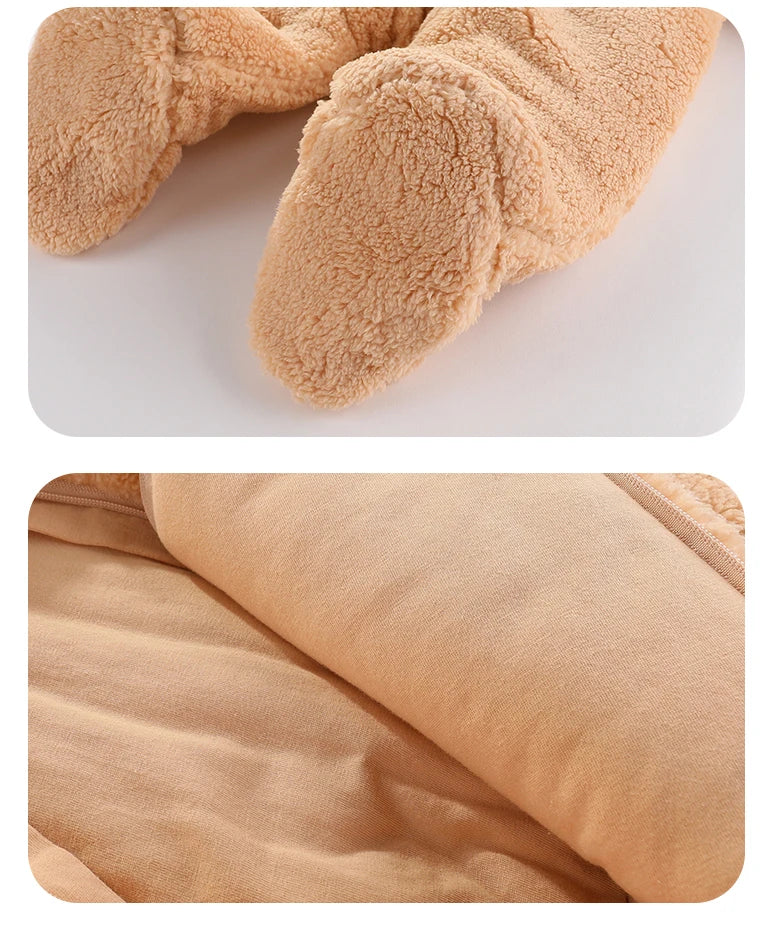 Newborn Winter Romper – Warm & Hooded Jumpsuit