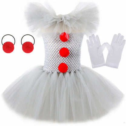 Children’s Horror Clown Outfit – Carnival & Halloween Party Set
