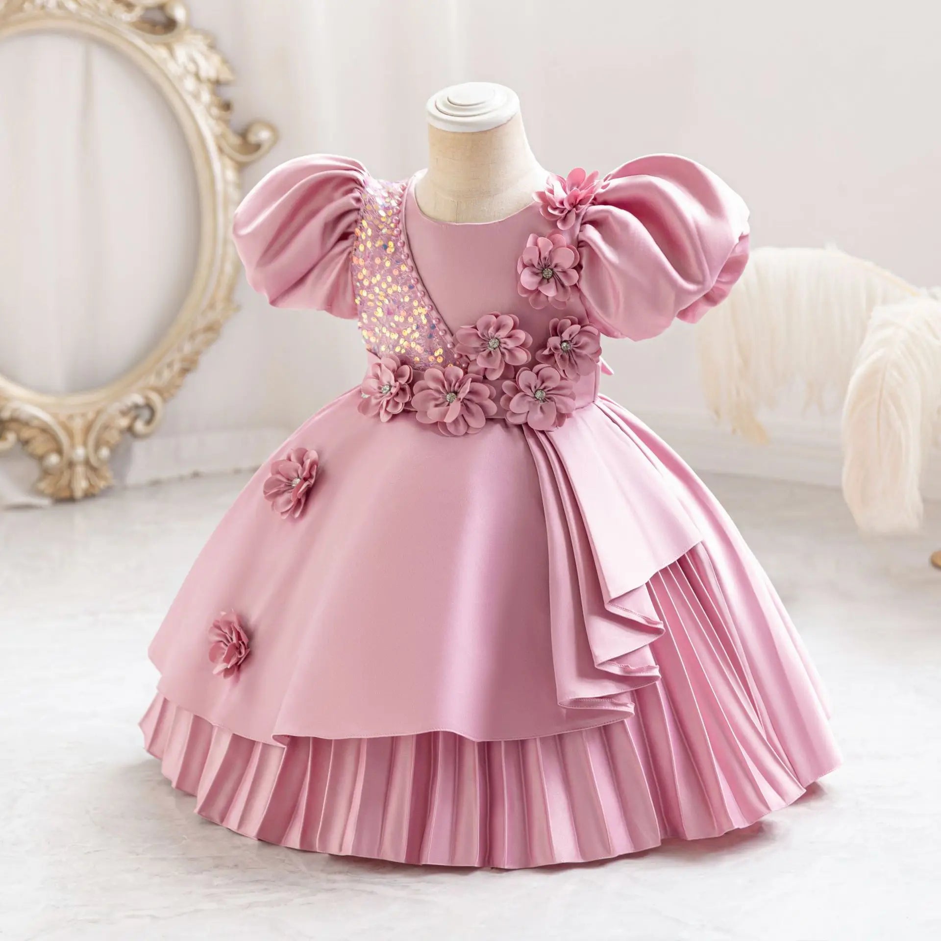 Cute Kids Formal Red Dress – Birthday & Events