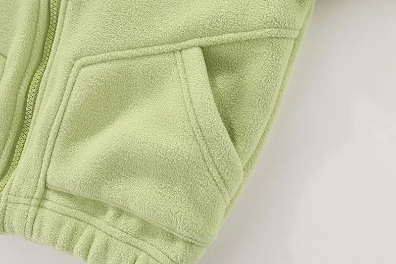Children’s Thick Fleece Jacket – Zippered Casual Coat