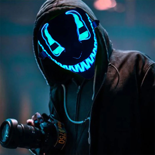 Glow in the Dark LED Venom Mask – Light Up Your Halloween!