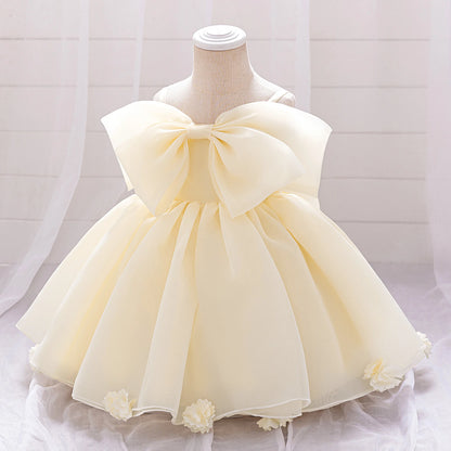 Baby Girl Baptism Dress – 1st Birthday Pink Gown