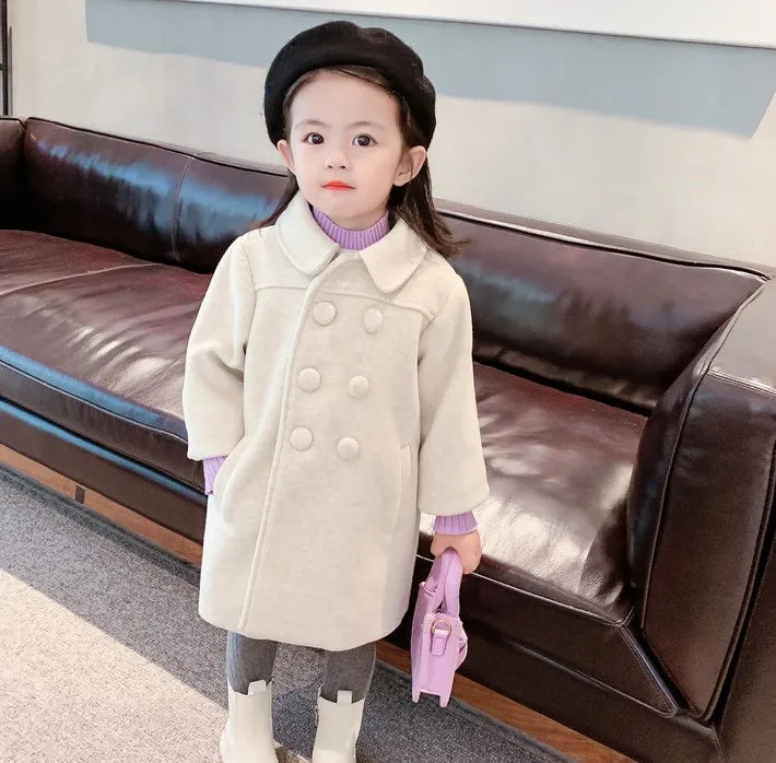 Warm Baby Girl Coat – Double-Breasted Winter Fashion