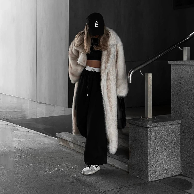 Street Chic: Warm Faux Fox Fur Jacket for Winter