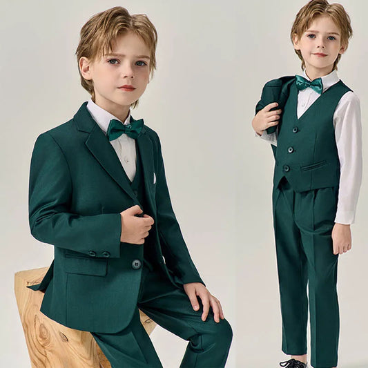 Boys’ Stylish Formal Wear – Green Blazer Set for Special Occasions