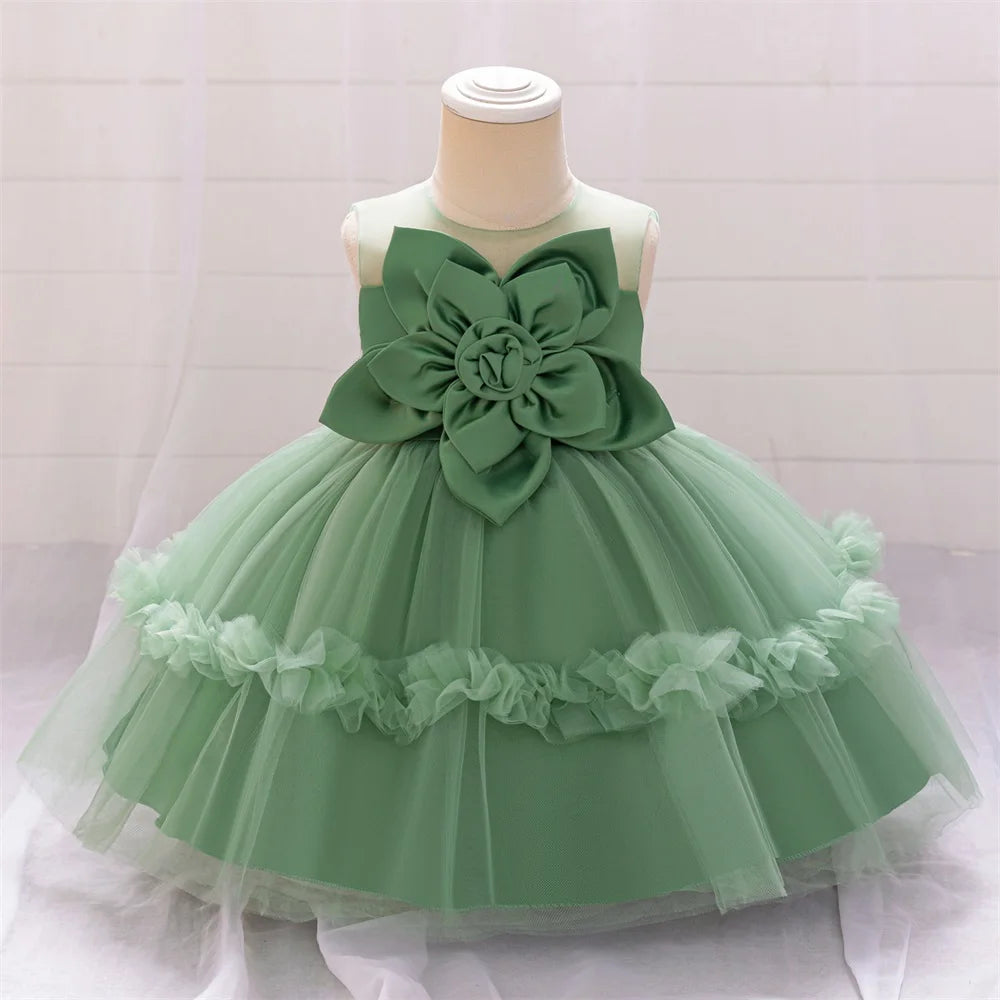 1st Birthday Fluffy Princess Dress for Girls