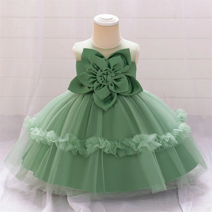 1st Birthday Fluffy Princess Dress for Girls