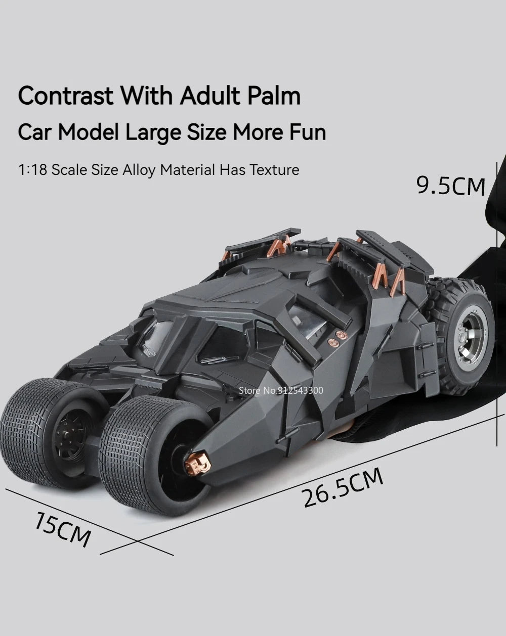 1:18 Alloy Batmobile – Sound & Light Car Model for Fans & Collectors