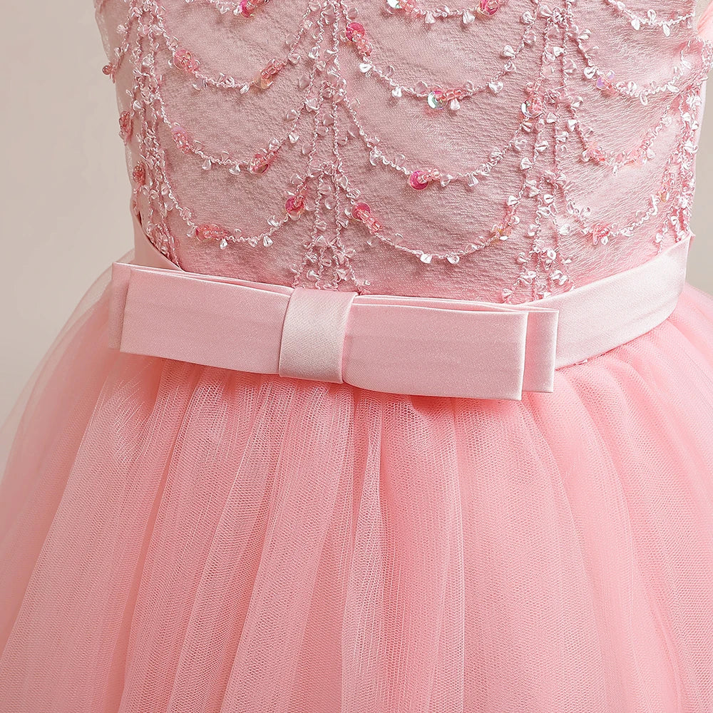 Flower Bow Kids’ Dress – Pageant & Party Wear